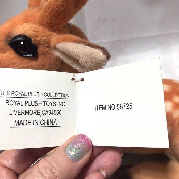 Royal Plush Deer Realistic Stuffed Animal Plush 11x8in Doe Antlers Fawn Easter - Picture 11 of 12